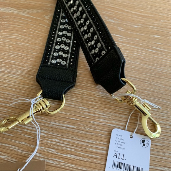 NWT Free People Wonderland Printed Bag Strap • Midnight • Black •Reversible - Picture 6 of 12